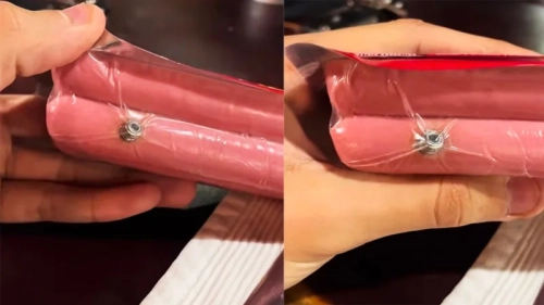 ¿Un tornillo en la salchicha?: joven graba insólito hallazgo y se vuelve viral